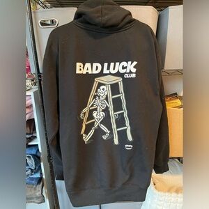 Bad Luck Club Graphic Crewneck Sweatshirt - Black - Men